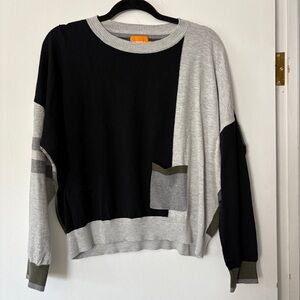 WISPR Valerie Varsity Silk-Blend Sweater Womens‎ Size Large Gray